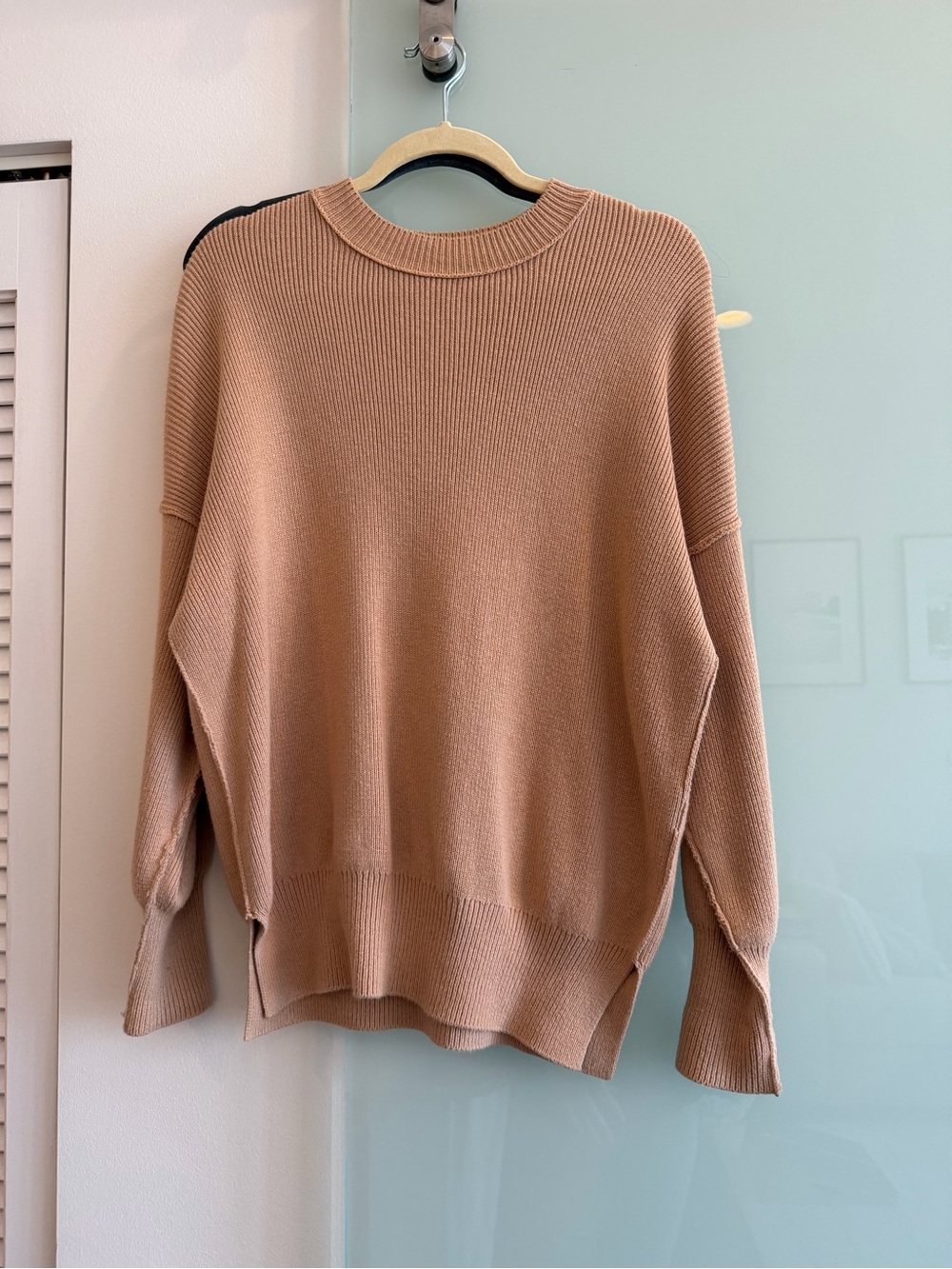 Abercrombie & Fitch Camel Oversized Crewneck Sweater